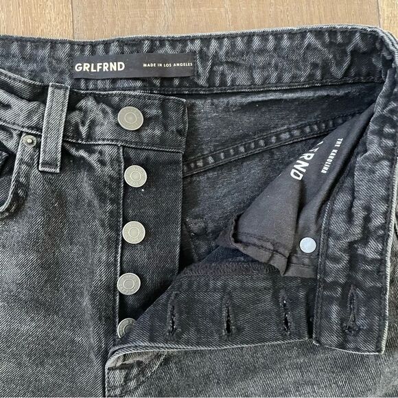 Grlfrnd Karolina High Rise Straight Crop Black Women's Short Jeans Denim - Picture 12 of 12